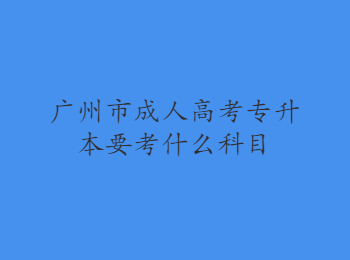 廣州市成人高考專升本